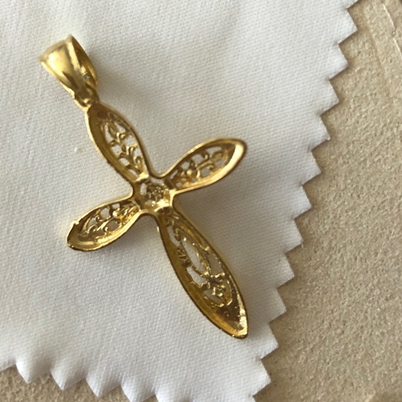 14K Yellow Gold Crucifix Pendant - 1.5” - NWOT - Picture 3 of 4